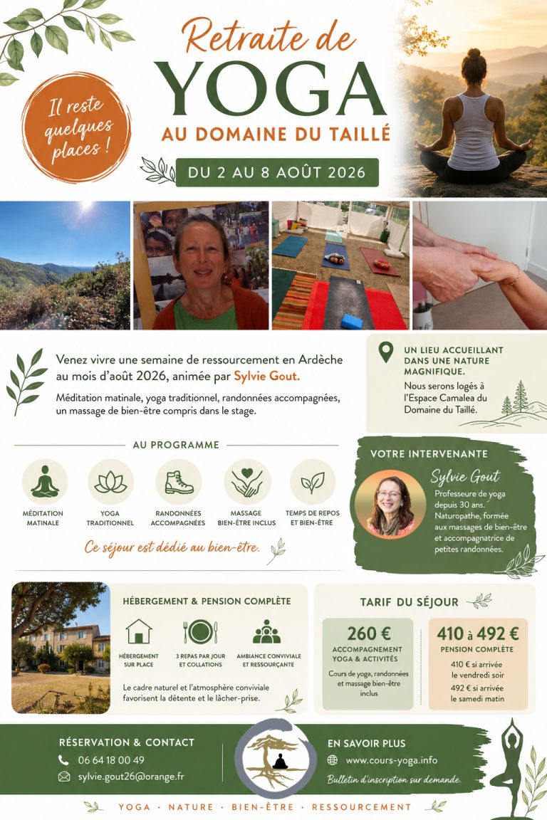 affiche sylvie gout yoga 2 au 8 août